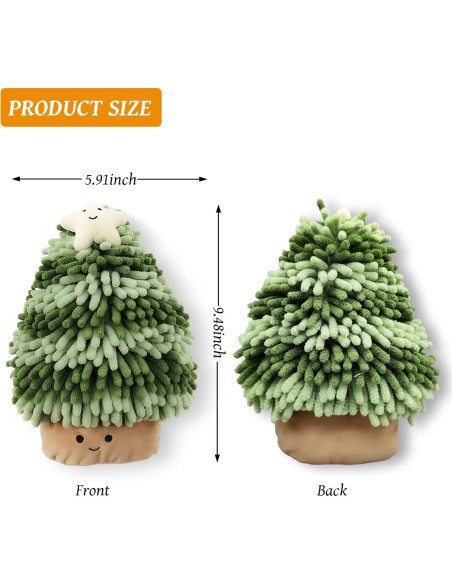 Toalla de Mano Chenille Verde Brosuyu Árbol de Navidad 25.4x17.8cm