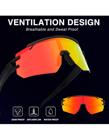 Gafas de Ciclismo Polarizadas VEWOE UV400 Ajustables