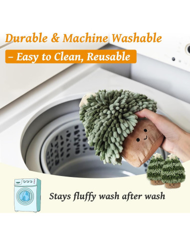 Toalla de Mano Chenille Verde Brosuyu Árbol de Navidad 25.4x17.8cm