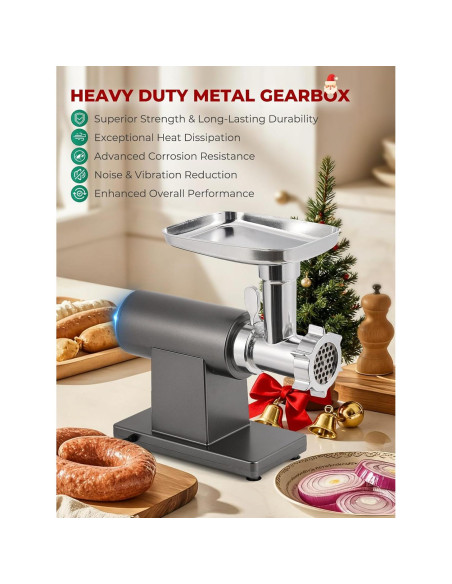 Picadora de Carne Eléctrica Flyseago 3200W Multifuncional