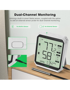 Higrómetro Termómetro Inalámbrico VIVOSUN THB1S Bluetooth 62% HR 2