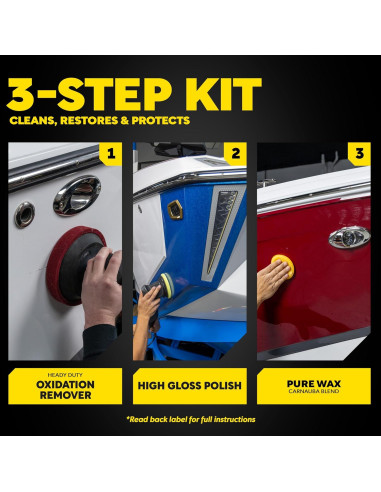 Kit de Restauración de Fibra de Vidrio Meguiar's M4965 - 3 Piezas