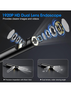 Endoscopio PAPIBLU 1920P HD Doble Lente 5 Metros IP67 2