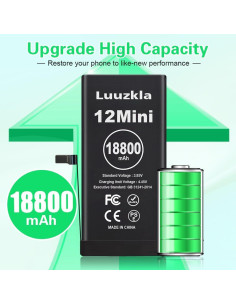 Batería 18800mAh Luuzkla Compatible con iPhone 12 Mini 2