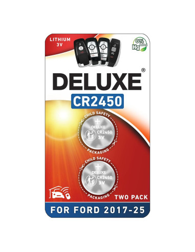 Baterías de Reemplazo Deluxe CR2450 para Llaveros Ford Lincoln (2 Pk)