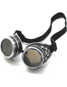 Gafas Vintage Steampunk Plata Antigua - 2 Lentes Incluidos 2
