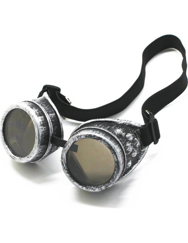 Gafas Vintage Steampunk Plata Antigua - 2 Lentes Incluidos