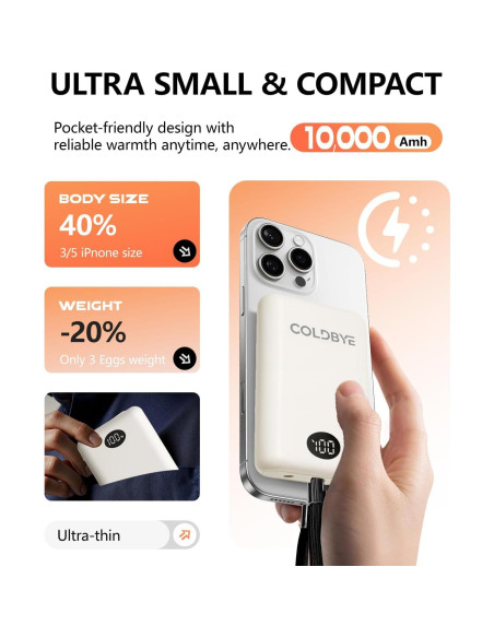 Batería Calentada ColdBye 10000mAh 7.4V con Pantalla LED