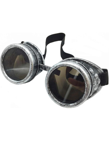 Gafas Vintage Steampunk Plata Antigua - 2 Lentes Incluidos