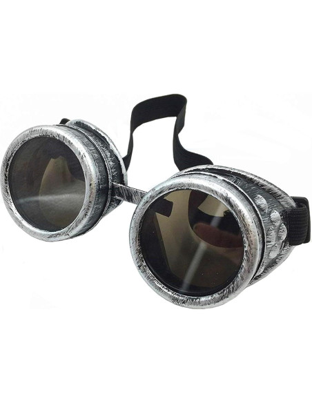 Gafas Vintage Steampunk Plata Antigua - 2 Lentes Incluidos
