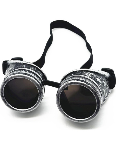 Gafas Vintage Steampunk Plata Antigua - 2 Lentes Incluidos