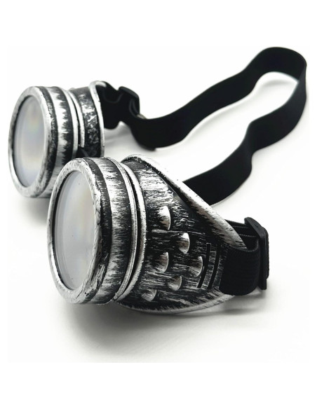 Gafas Vintage Steampunk Plata Antigua - 2 Lentes Incluidos