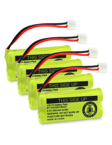 Batería Recargable Kruta BT18433 2.4V 800mAh Ni-MH Paquete 4