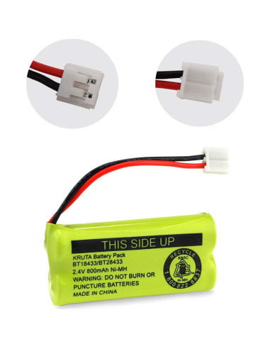 Batería Recargable Kruta BT18433 2.4V 800mAh Ni-MH Paquete 4