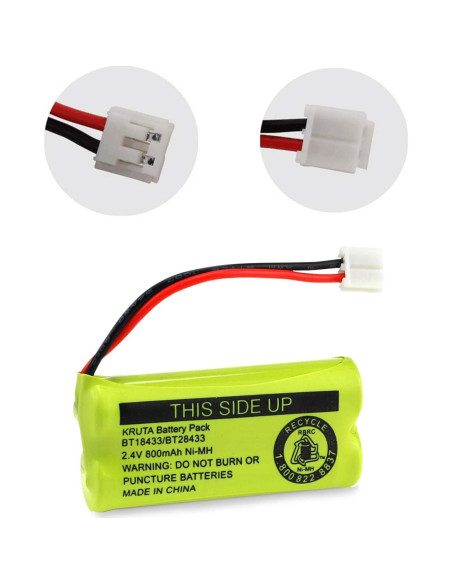 Batería Recargable Kruta BT18433 2.4V 800mAh Ni-MH Paquete 4