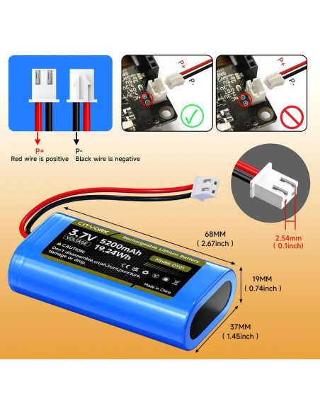 Batería recargable 3.7V 5200mAh Iones de Litio Palowextra