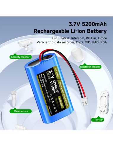 Batería recargable 3.7V 5200mAh Iones de Litio Palowextra
