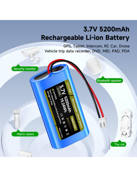 Batería recargable 3.7V 5200mAh Iones de Litio Palowextra