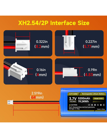 Batería recargable 3.7V 5200mAh Iones de Litio Palowextra
