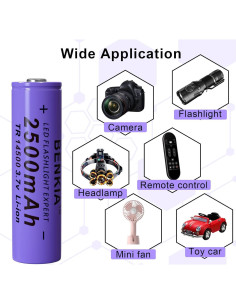 Batería Recargable 14500 PAOWANG 2500mAh para Linternas 2