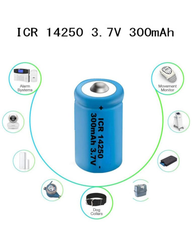 Cargador y 4 Baterías Recargables ICR14250 300mAh 3.7V