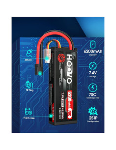 Batería Lipo HOOVO 7.4V 6200mAh 70C 2S para RC 2