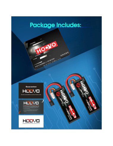 Batería Lipo HOOVO 7.4V 6200mAh 70C 2S para RC