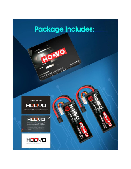 Batería Lipo HOOVO 7.4V 6200mAh 70C 2S para RC