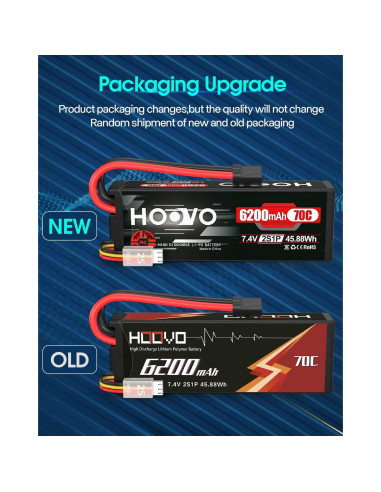 Batería Lipo HOOVO 7.4V 6200mAh 70C 2S para RC