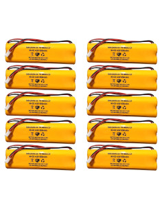 Paquete de 10 Baterías Recargables NiCd 4.8V 650mAh D-AA650Bx4