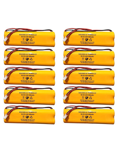 Paquete de 10 Baterías Recargables NiCd 4.8V 650mAh D-AA650Bx4