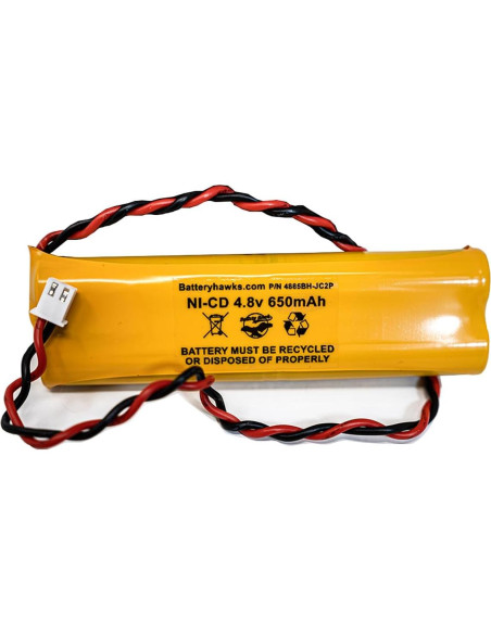 Paquete de 10 Baterías Recargables NiCd 4.8V 650mAh D-AA650Bx4