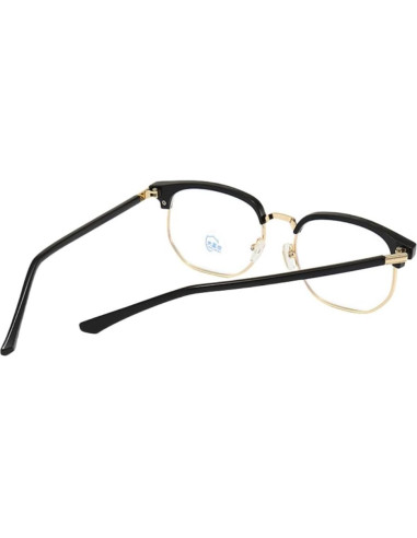 Gafas Vintage Shiratori Oro Negro Lentes Transparentes