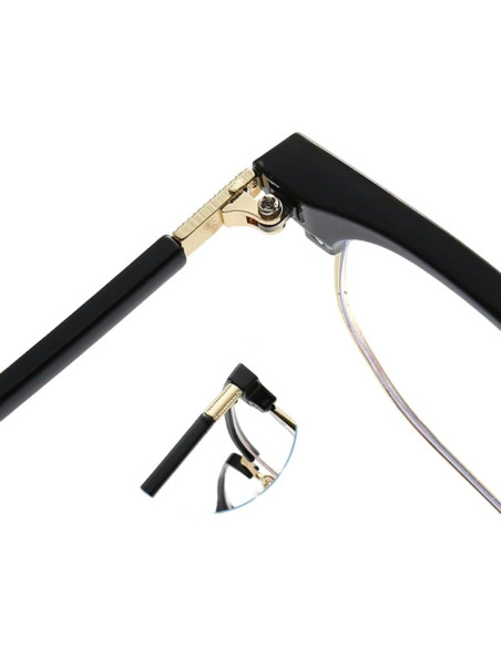 Gafas Vintage Shiratori Oro Negro Lentes Transparentes Gafas Vintage Shiratori Oro Negro Lentes Transparentes