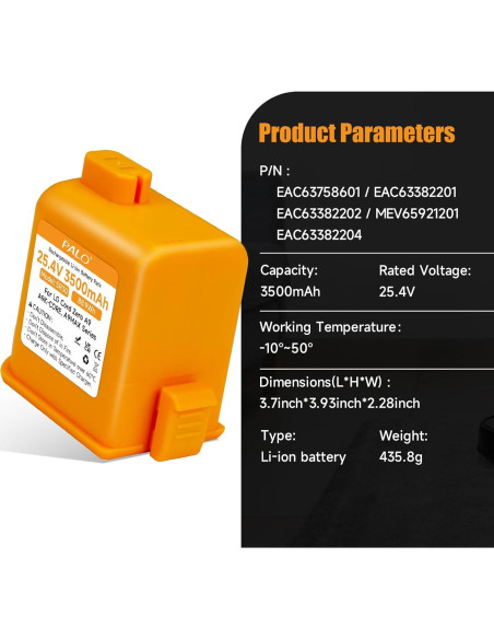 Batería de Reemplazo 3500mAh para Aspiradora LG CordZero A9