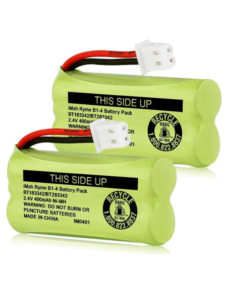 Baterías Ni-MH iMah Ryme B1-4 BT183342 2.4V 400mAh - Paquete de 2