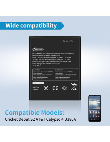 Batería de Reemplazo TNP446273P 3000mAh para Cricket Debut S2
