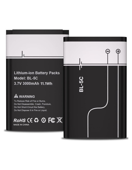 Batería BL-5C 3000mAh 2PCS Alta Capacidad para Dispositivos