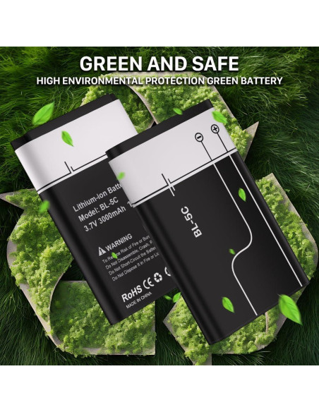 Batería BL-5C 3000mAh 2PCS Alta Capacidad para Dispositivos