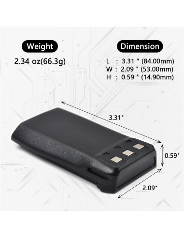 Baterías Recargables elxjar 7.4V 2000mAh para Radios UV-B