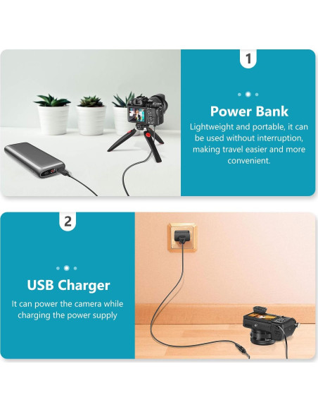 Acoplador DC Neewer NP-FW50 para Sony A7 A6500 A6000 USB 5V 2A