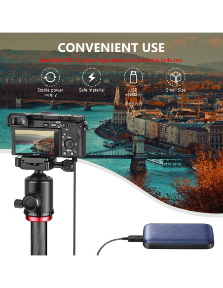 Acoplador DC Neewer NP-FW50 para Sony A7 A6500 A6000 USB 5V 2A