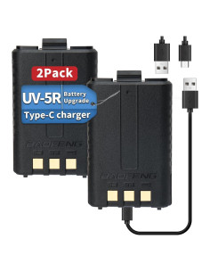 Batería Recargable BAOFENG UV-5R BL-5 1800mAh USB C (2 Pzs)