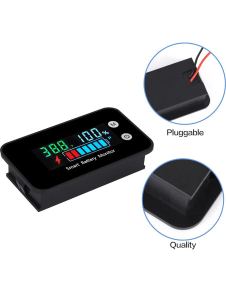 Monitor de Batería IPX7 hwnguJ AA-01 12V-72V con Alarma