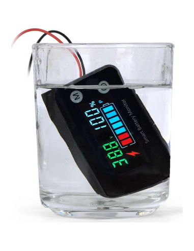 Monitor de Batería IPX7 hwnguJ AA-01 12V-72V con Alarma