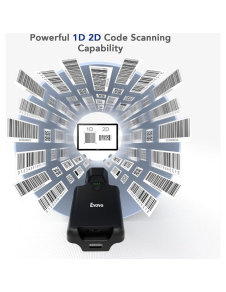 Escáner de Código de Barras Bluetooth Eyoyo 1D 2D 3000mAh