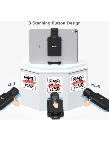 Escáner de Código de Barras Bluetooth Eyoyo 1D 2D 3000mAh
