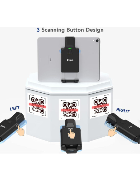 Escáner de Código de Barras Bluetooth Eyoyo 1D 2D 3000mAh