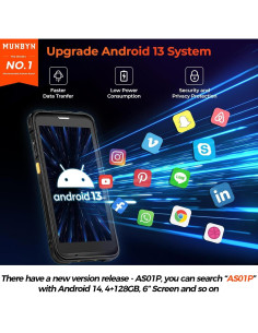 Escáner de Código de Barras MUNBYN IPDA101P Android 13 5.5" 2