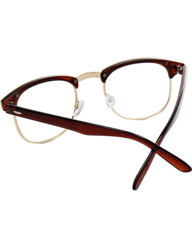 Gafas de media montura Shiratori vintage 47mm transparentes